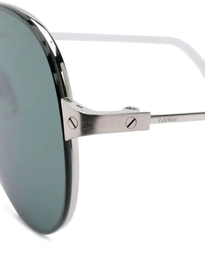Shop Cartier Para Ótica Ventura Aviator Frame Sunglasses In Silver
