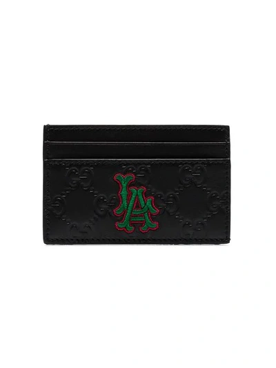Shop Gucci X Nba La Angels Patch Cardholder - Black