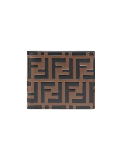 Shop Fendi Ff Logo Bi-fold Wallet In Black