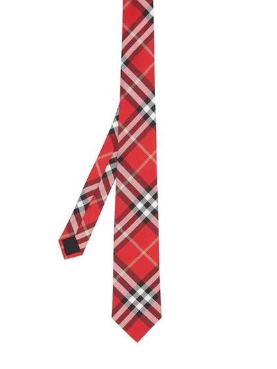 Shop Burberry Classic Cut Vintage Check Silk Tie In Red