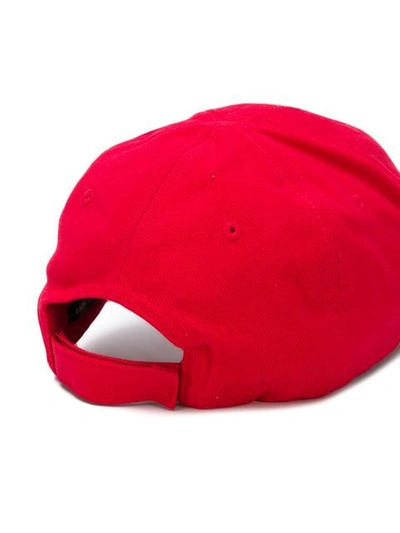Shop Balenciaga Logo Baseball Cap In Red