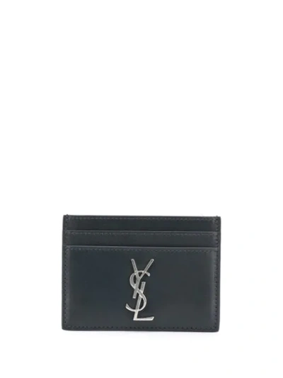 Shop Saint Laurent Monogram Plaque Cardholder In 1251 Black