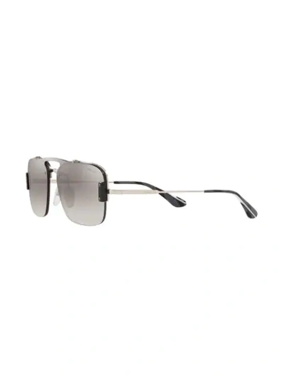 Shop Prada Square Shaped Sunglasses In Silver