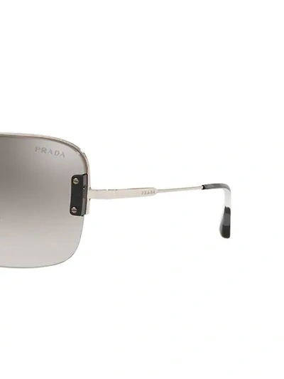 Shop Prada Square Shaped Sunglasses In Silver