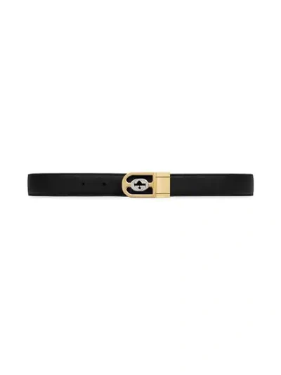 Shop Gucci Reversible Belt With Interlocking G Buckle In 9099 Bianco