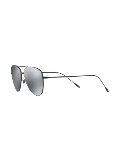 Shop Giorgio Armani Aviator Frame Sunglasses In Black