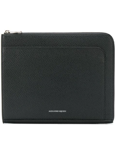 Shop Alexander Mcqueen Zip Around Wallet In Black