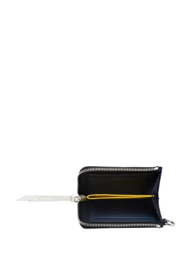 Shop Prada Technical Fabric Wallet In Blue