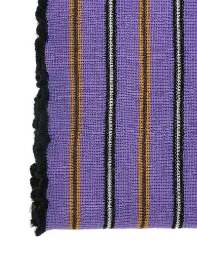 Shop Lanvin Striped Polo Scarf In Purple