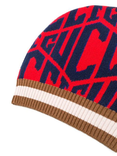 Shop Gucci Fitted Logo Hat In Red