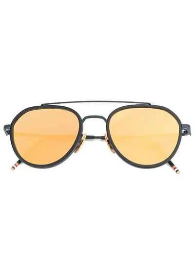 Shop Thom Browne Aviator Sunglasses In Blue