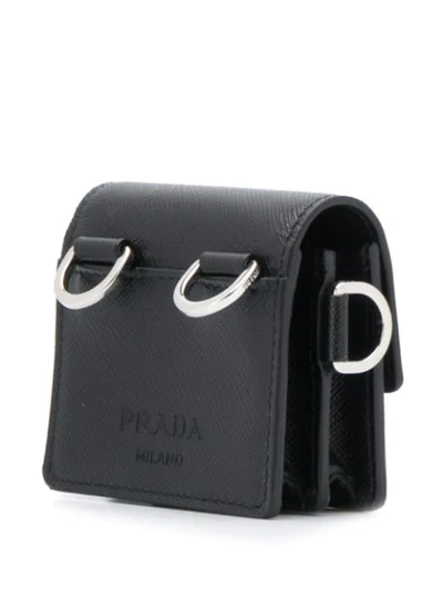 Shop Prada Neck Strap Wallet In Black