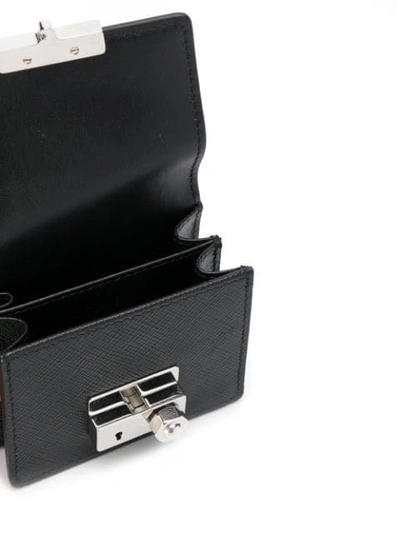 Shop Prada Neck Strap Wallet In Black