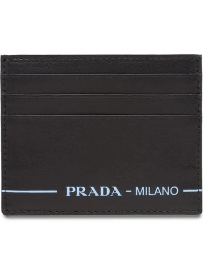 Shop Prada Logo Credit Card Holder In Black