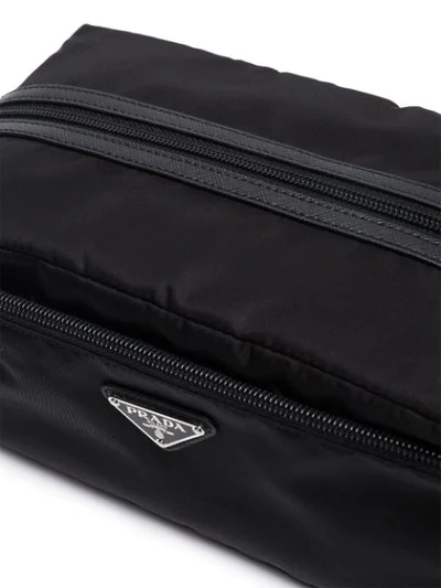 Shop Prada Logo Plaque Wash Bag In Black
