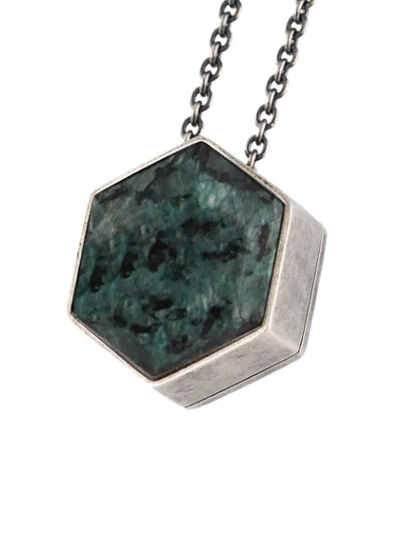 Shop M Cohen Hexagon Pendant Necklace In Silver