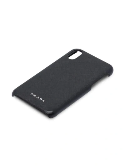 Shop Prada Leather Iphone X Case In Black