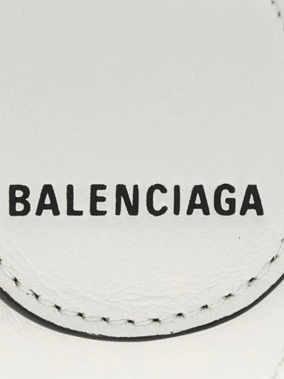 Shop Balenciaga Leather Snap Bracelet In White