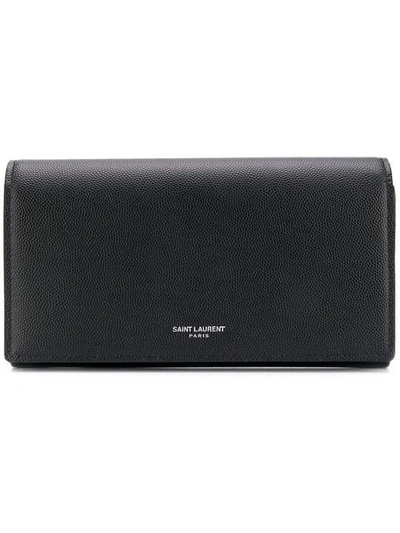 Shop Saint Laurent Large Thin Wallet In Black