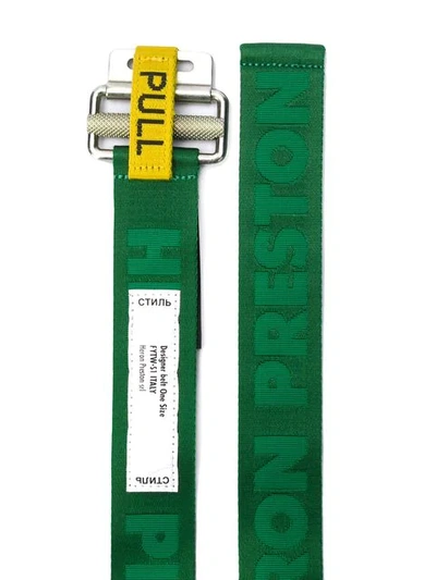 Shop Heron Preston Pull Belt In Green