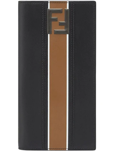 Shop Fendi Logo Continental Wallet In Black