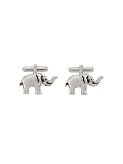 Shop Fefè Glamour Pochette Elephant Cufflinks In Silver