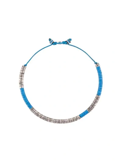 Shop M Cohen Beaded Colour-block Bracelet In Blue