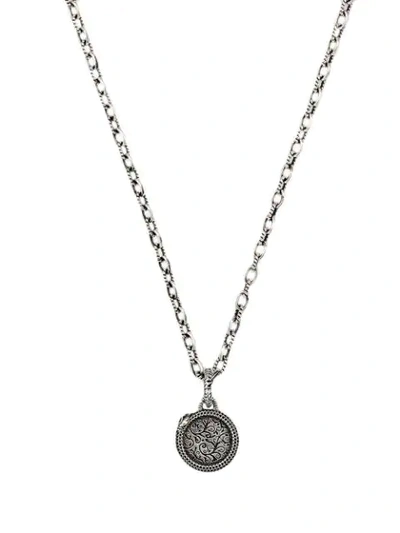 Shop Gucci Garden Reptile Necklace In Silver