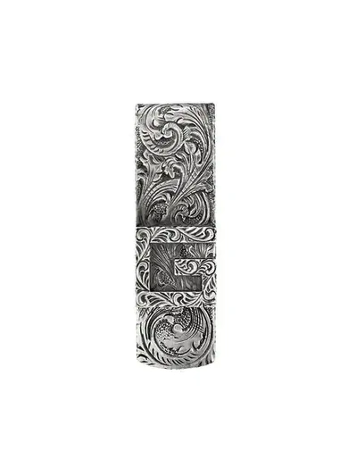 Shop Gucci Money Clip With Square G In Silver