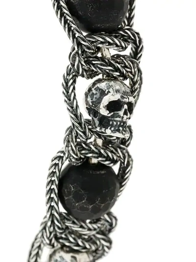 Shop Emanuele Bicocchi Skull Bead Bracelet In Metallic