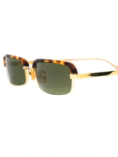 Shop Linda Farrow Tortoise Shell Sunglasses In Gold