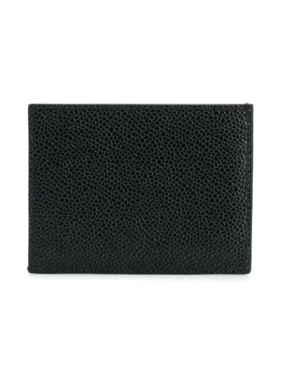 Shop Thom Browne Vertical Intarsia Stripe Cardholder In Pebble Grain Leather - Black