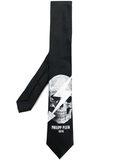 Shop Philipp Plein Skull Tie - Black