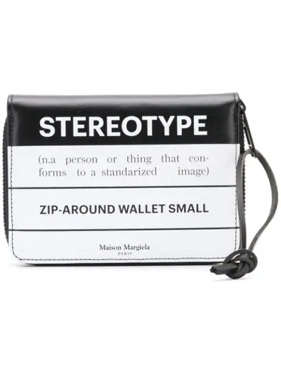Shop Maison Margiela Stereotype Print Wallet In Black