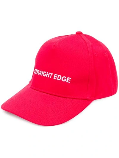 Shop Andrea Crews Slogan-detail Cap In Red