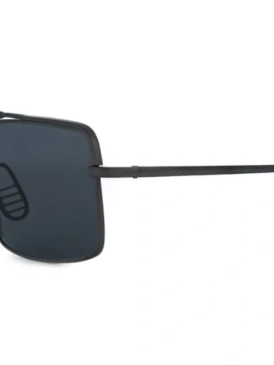 Shop Thom Browne Eyewear Rectangle Frame Sunglasses - Black