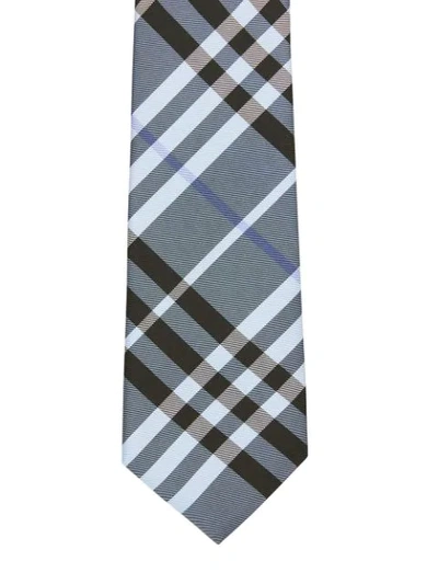 Shop Burberry Classic Cut Vintage Check Silk Tie In Blue