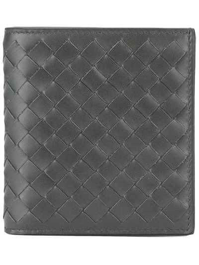 Shop Bottega Veneta Interlaced Leather Bi-fold Wallet In Black