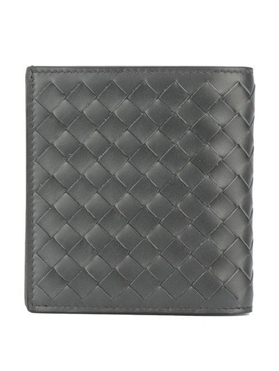 Shop Bottega Veneta Interlaced Leather Bi-fold Wallet In Black