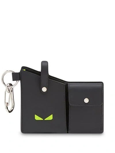 Shop Fendi Utility Pockets Charm In F17h2-black +yellow Fluo +