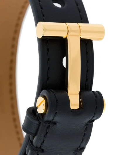 Shop Tom Ford Buckle Detail Bracelet In Black