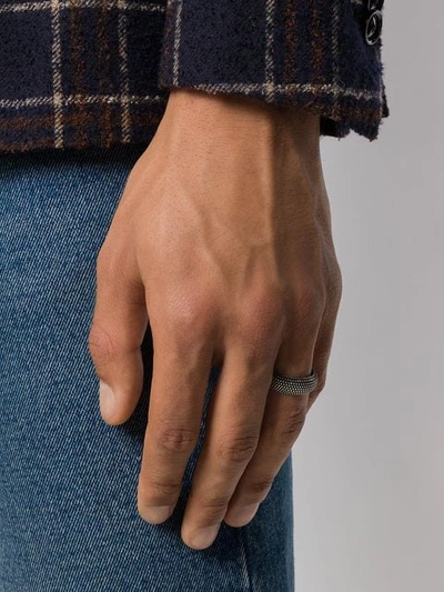 Andrea D'amico Thick Embossed Ring In Silver