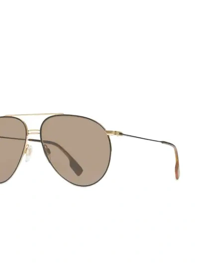 Shop Burberry Top Bar Detail Pilot Sunglasses In Brown