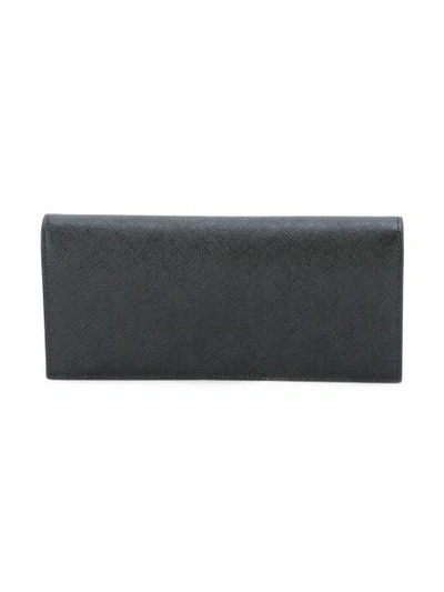 Prada Bi-fold Saffiano-leather Wallet In Black