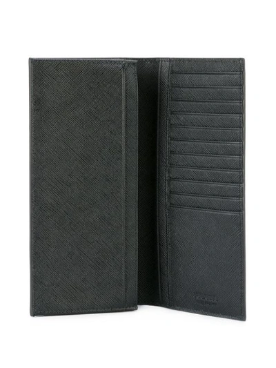 Prada Bi-fold Saffiano-leather Wallet In Black