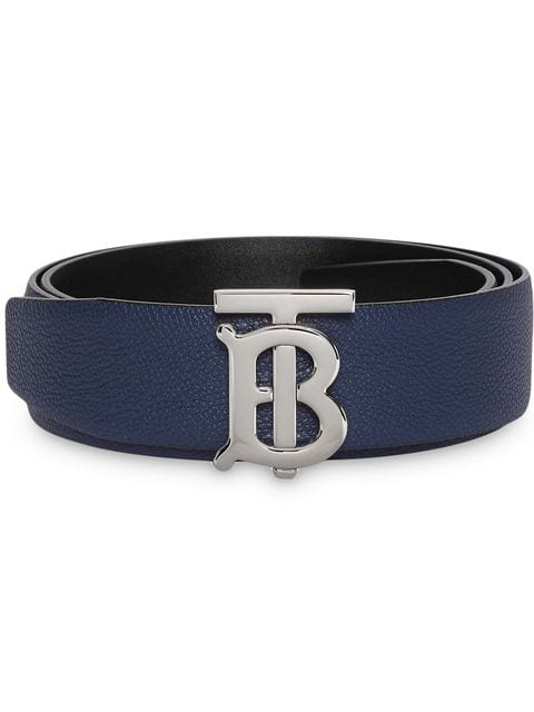 Monogram Motif Leather Belt In Blue 