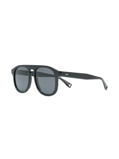 Shop Fendi Eyewear Tinted Aviator Sunglasses - Black