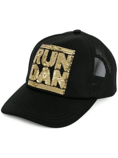 Shop Dsquared2 Run Dan Baseball Cap - Black