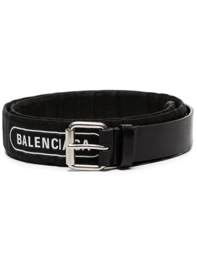 Shop Balenciaga Gürtel Mit Logo-print In Black