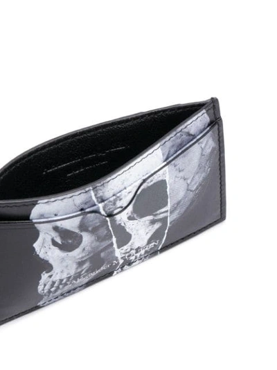 Shop Alexander Mcqueen Skull Print Cardholder In Black